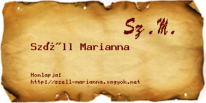 Széll Marianna névjegykártya