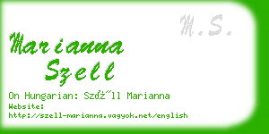 marianna szell business card